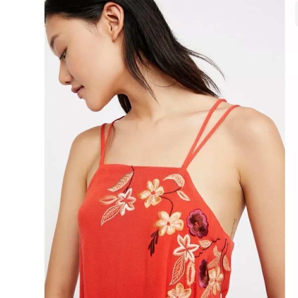 Free People Embroidered Flower Fields Mini Dress Size SP - Picture 3 of 8